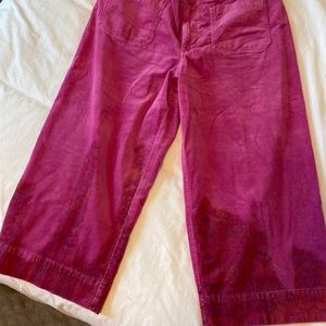 Anthropologie hot pink corduroy  pants